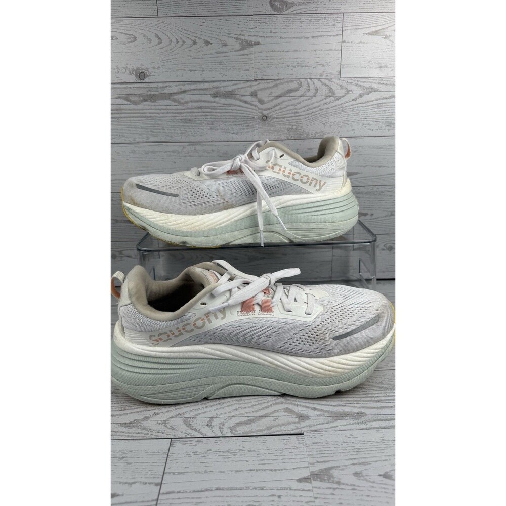 Saucony Womens Hurricane 24 White Running Shoes Sneakers Size 9 #554 - Picture 2 of 6
